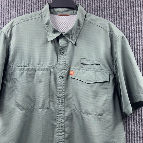 The American Outdoorsman Mens Fishing Shirt XL Green Vented Back Ripstop Fishing - Picture 6 of 16